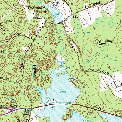 Topographic Map of Peeptoad Brook, RI