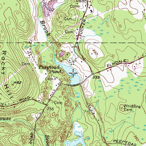 Topographic Map of Peeptoad Pond, RI