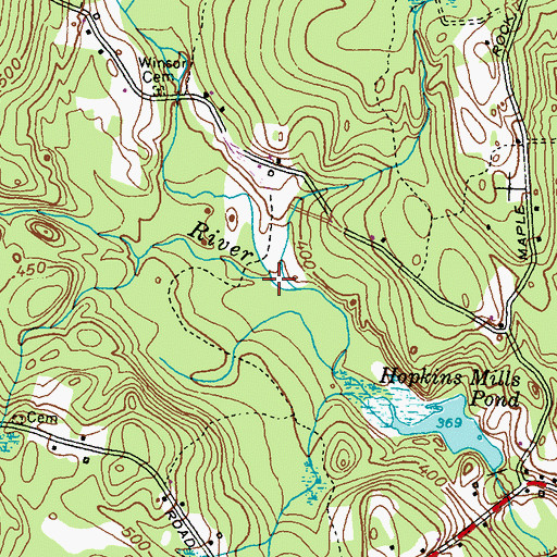 Topographic Map of Winsor Brook, RI