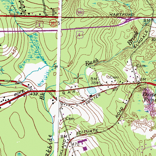 Topographic Map of Soakhide Brook, RI