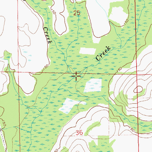 Topographic Map of Little Rocky Creek, AL