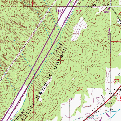 Topographic Map of Little Sand Mountain, AL