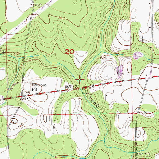 Topographic Map of Little Sandy Creek, AL