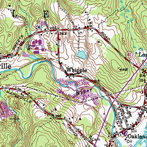 Topographic Map of Whipple, RI