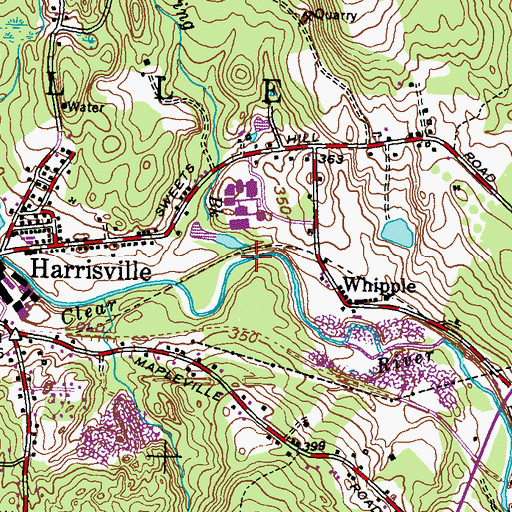 Topographic Map of Herring Brook, RI