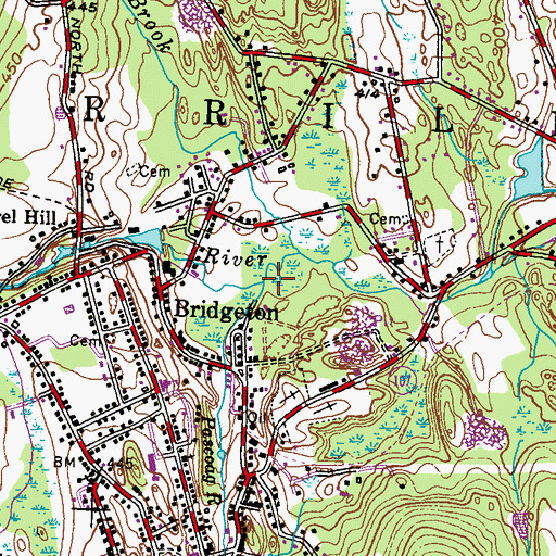 Topographic Map of Pascoag River, RI