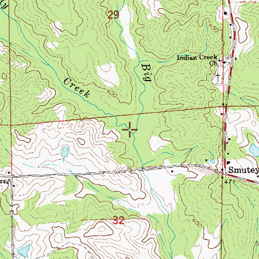 Topographic Map of Little Sandy Creek, AL