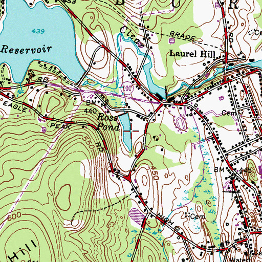 Topographic Map of Ross Pond, RI