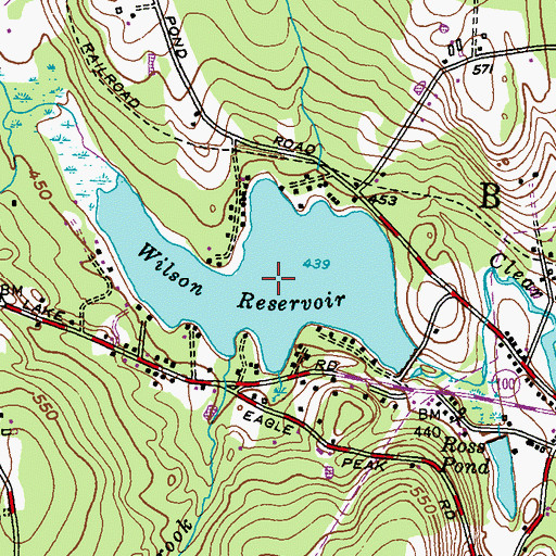 Topographic Map of Wilson Reservoir, RI