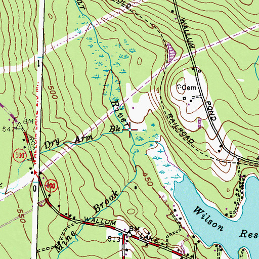 Topographic Map of Dry Arm Brook, RI