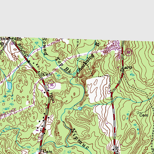 Topographic Map of Chockalog River, RI