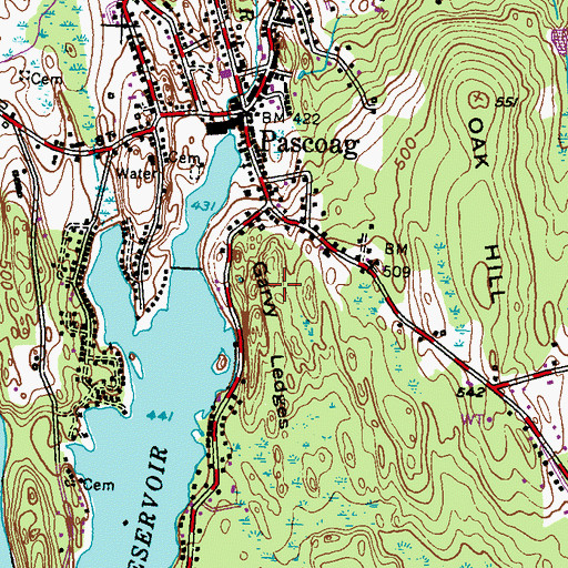 Topographic Map of Garvy Ledges, RI
