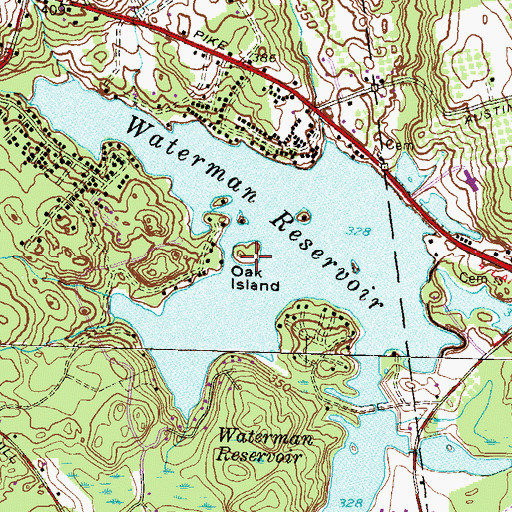 Topographic Map of Oak Island, RI