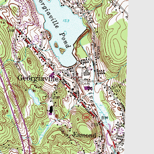 Topographic Map of Georgiaville, RI