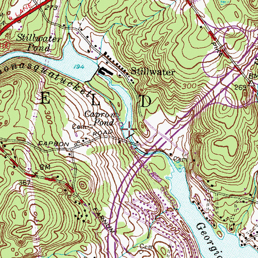 Topographic Map of Capron Pond, RI