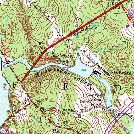 Topographic Map of Stillwater Pond, RI