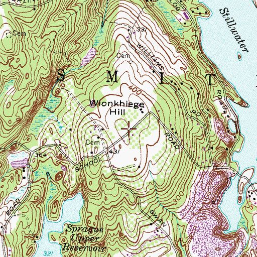 Topographic Map of Wionkhiege Hill, RI