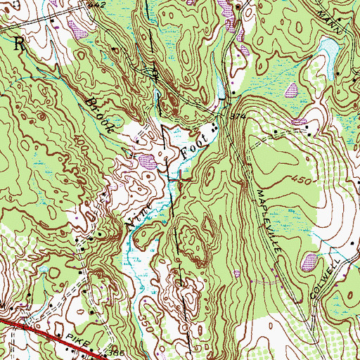 Topographic Map of Shinscot Brook, RI