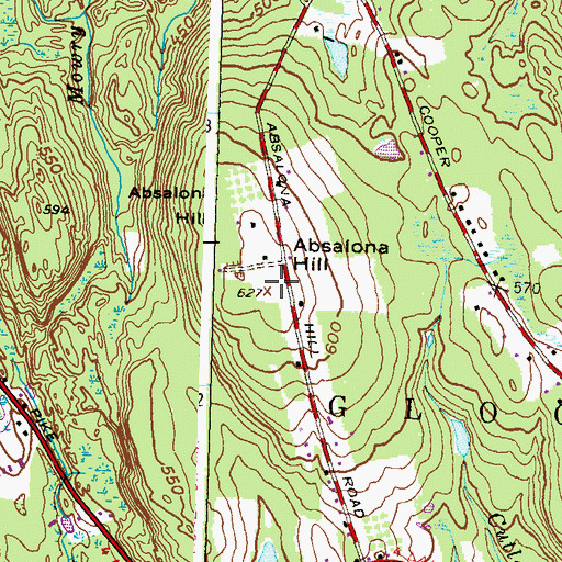 Topographic Map of Absalona Hill, RI