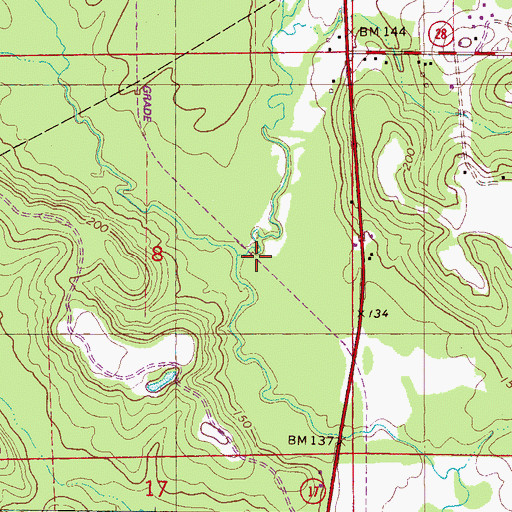 Topographic Map of Little Sanusi Creek, AL