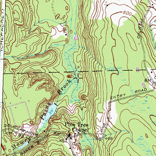 Topographic Map of Mowry Paine Brook, RI
