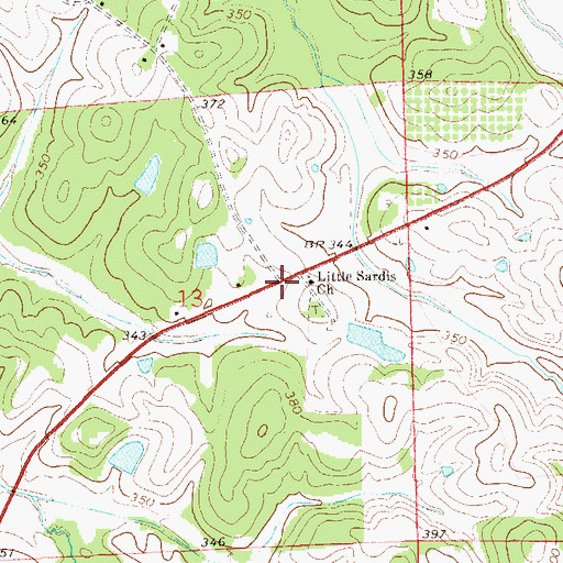 Topographic Map of Little Sardis Church, AL