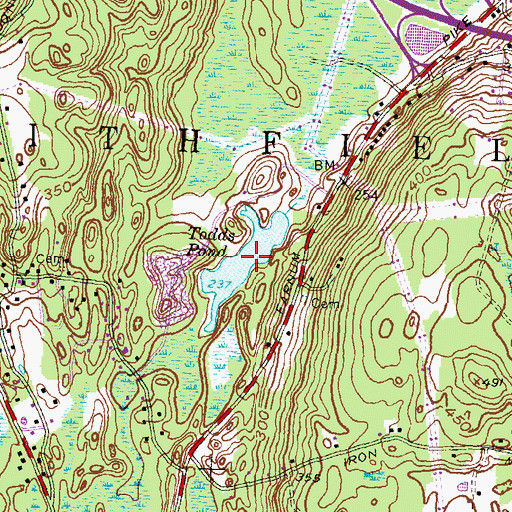 Topographic Map of Todds Pond, RI