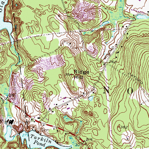 Topographic Map of Ridge Hill, RI