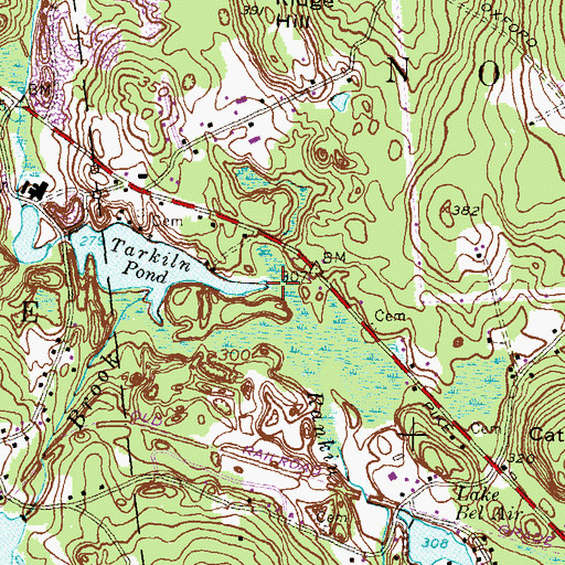 Topographic Map of Rankin Brook, RI