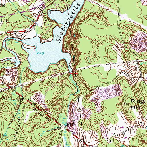 Topographic Map of Tarkiln Brook, RI