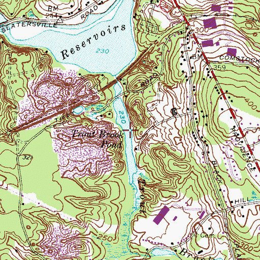 Topographic Map of Trout Brook Pond, RI