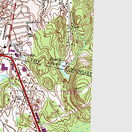 Topographic Map of Booth Pond, RI