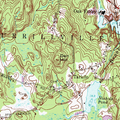 Topographic Map of Den Hill, RI