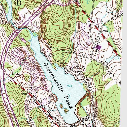 Topographic Map of Harris Brook, RI