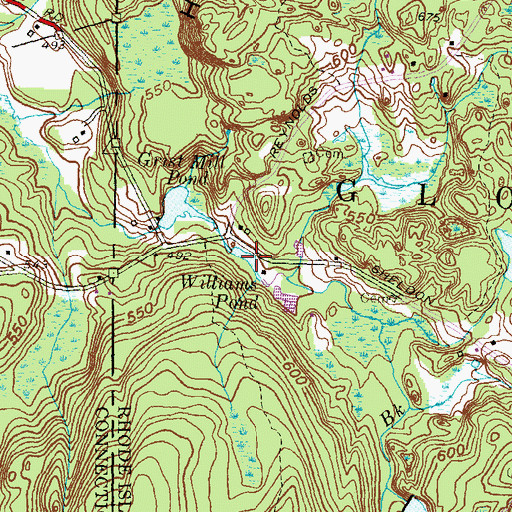 Topographic Map of Williams Pond, RI