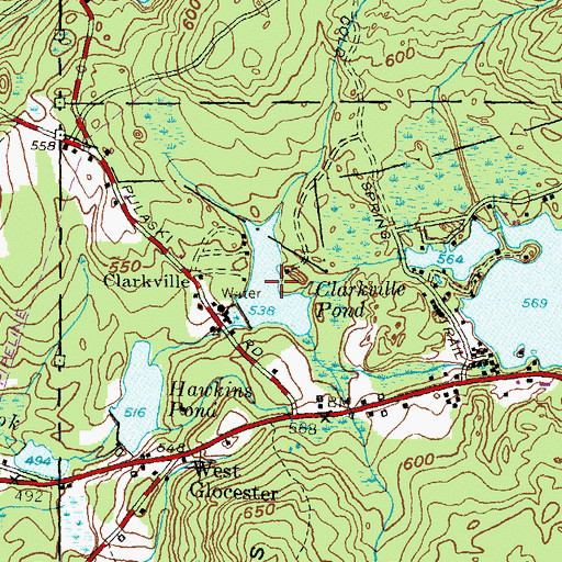 Topographic Map of Clarkville Pond, RI