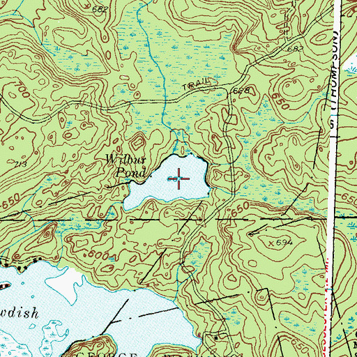 Topographic Map of Wilbur Pond, RI