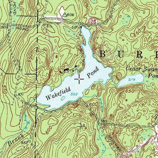 Topographic Map of Wakefield Pond, RI
