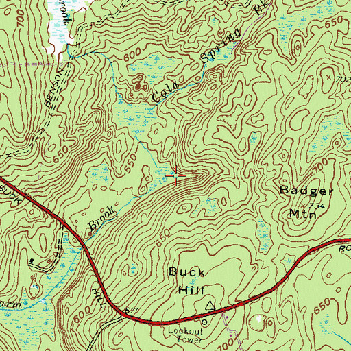 Topographic Map of Leeson Brook, RI
