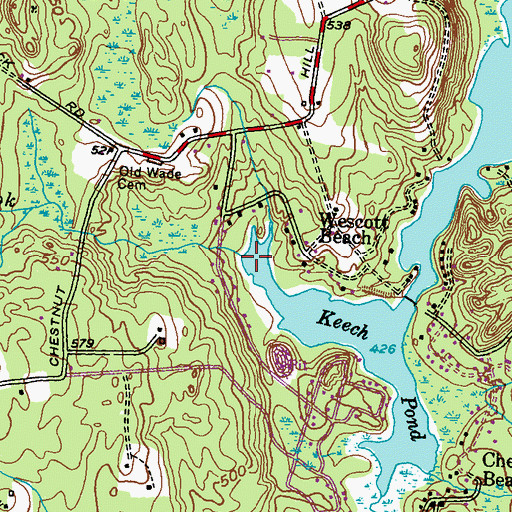 Topographic Map of Saunders Brook, RI