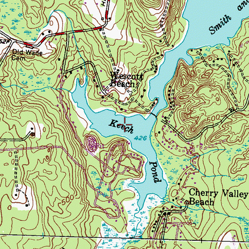 Topographic Map of Keech Pond, RI