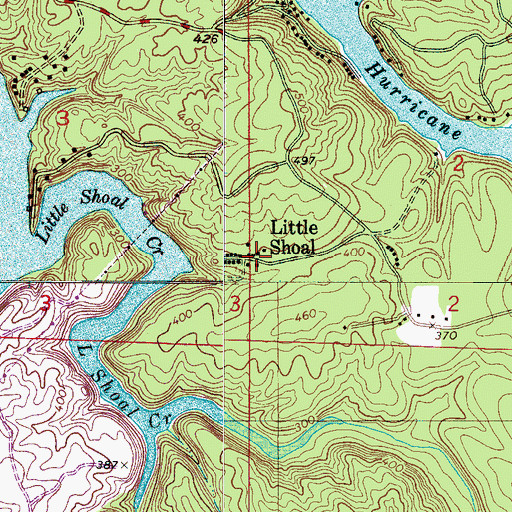 Topographic Map of Little Shoal, AL