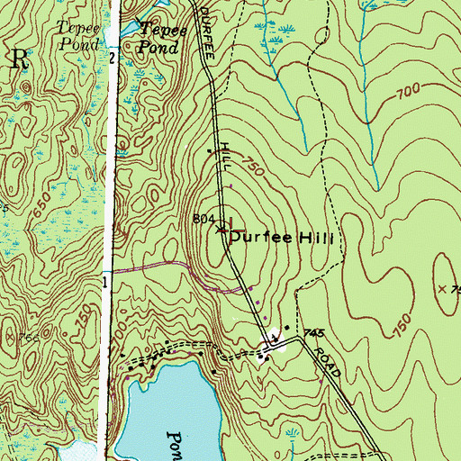 Topographic Map of Durfee Hill, RI