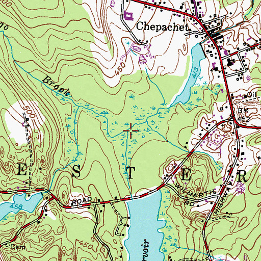 Topographic Map of Stingo Brook, RI