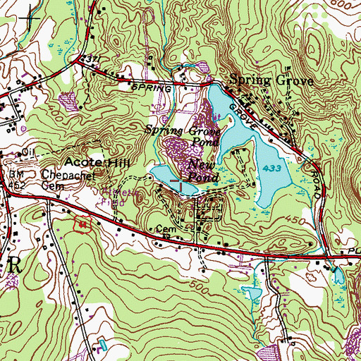 Topographic Map of New Pond, RI