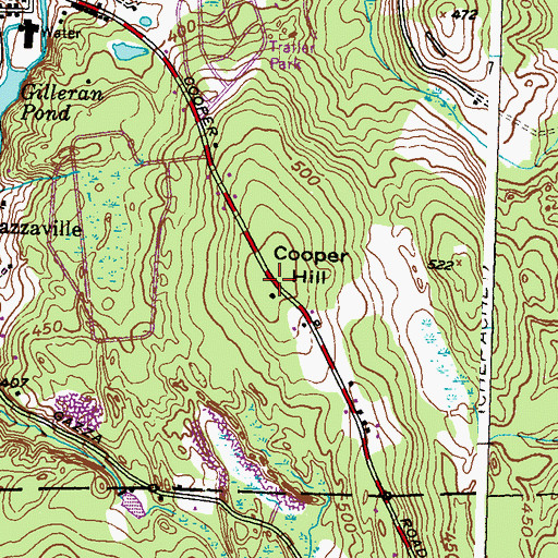 Topographic Map of Cooper Hill, RI