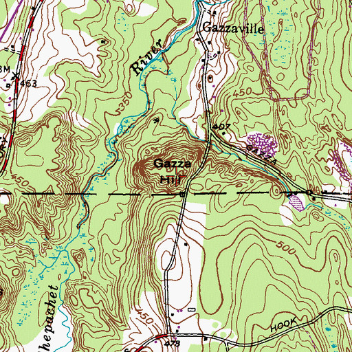 Topographic Map of Gazza Hill, RI
