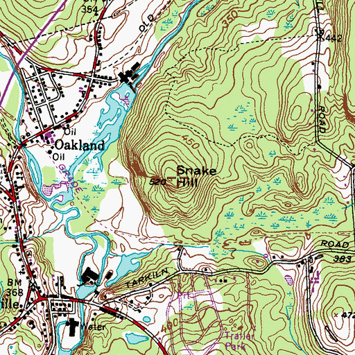 Topographic Map of Snake Hill, RI