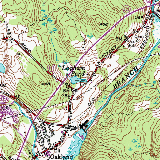Topographic Map of Lapham Pond, RI