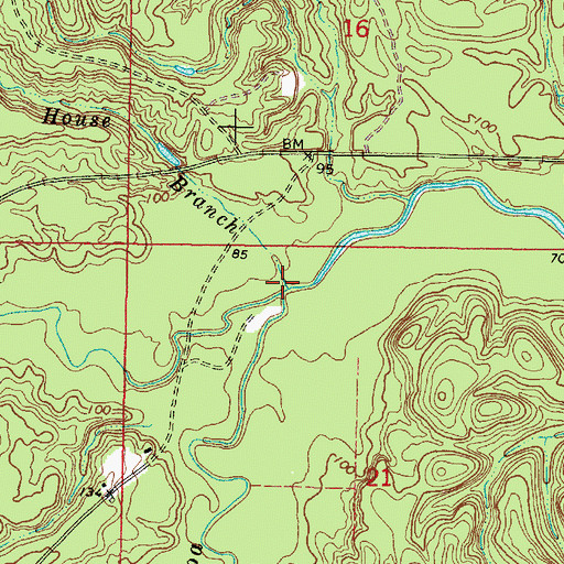 Topographic Map of Little Souwilpa Creek, AL
